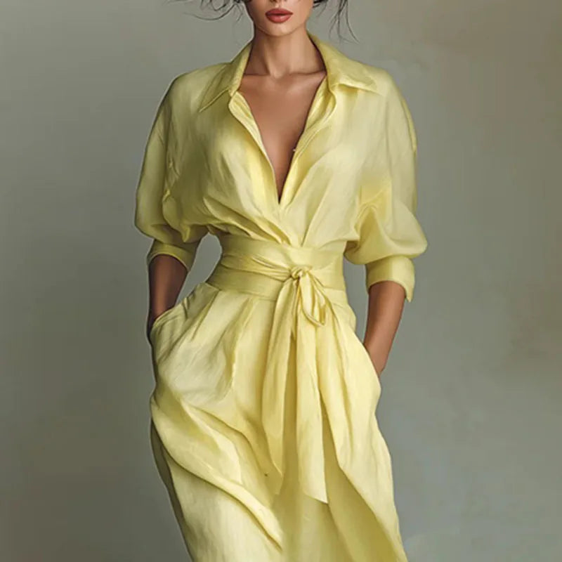 Urban Classic Belted A-Line Dress
